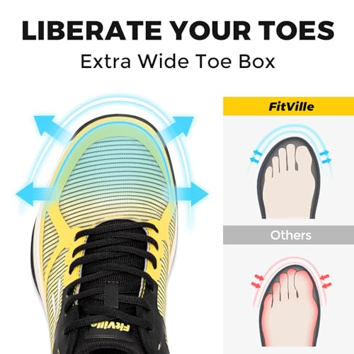 Men's Arch Support Pickleball Sneakers in Yellow/Black