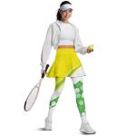 FUSURIRE Yellow Green Women's Pickleball Skirt Leggings