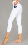 High Waisted Pickleball Leggings with Pockets, Capri White