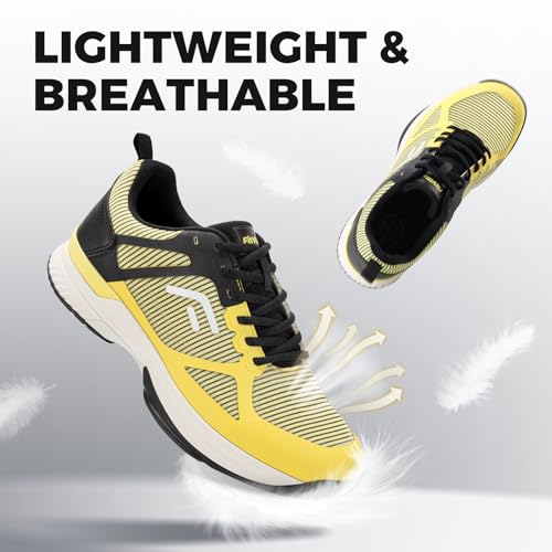Men's Arch Support Pickleball Sneakers in Yellow/Black