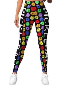 HIVICHI Women's Crazy Pattern Pickleball Leggings