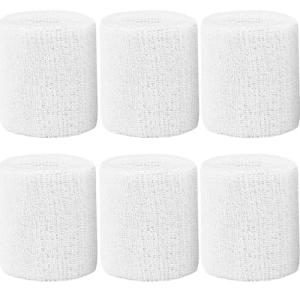 Absorbent Cotton Wrist Sweatbands for Pickleball (6 Pack)