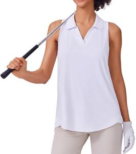 Womens Quick Dry Sleeveless Tennis Polo Shirt