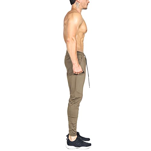 BROKIG Men's Lightweight Workout Sweatpants, Beige XL