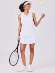 Womens Quick Dry Sleeveless Tennis Polo Shirt
