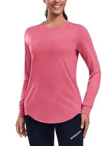Women's Long Sleeve Pickleball Workout Top A_Red XX-Large
