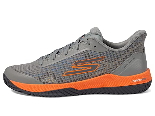 Skechers Men's Viper Court Pickleball Shoes, Grey/Orange