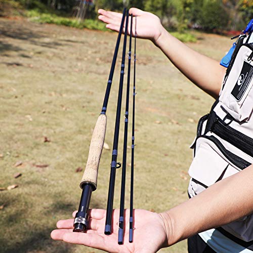 Compact 4-Piece Graphite Fly Fishing Rod, 5/6WT