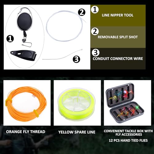 Sougayilang Fly Fishing Combo, 4 Piece Rod & Reel
