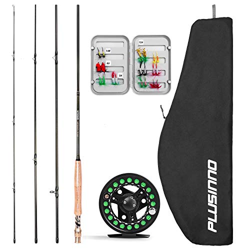 PLUSINNO Lightweight Fly Rod and Reel Combo 4PC