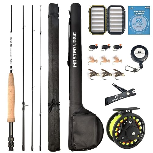 MASTER LOGIC Fly Fishing Combo Starter Kit, 7ft