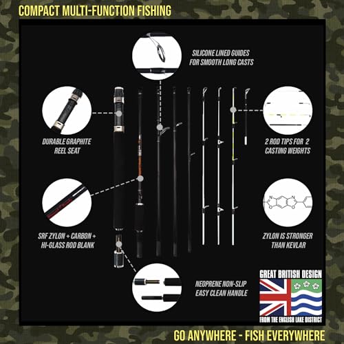 5-in-1 Travel Fishing Combo: Rod, 2 Reels, Tips