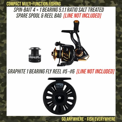 5-in-1 Travel Fishing Combo: Rod, 2 Reels, Tips