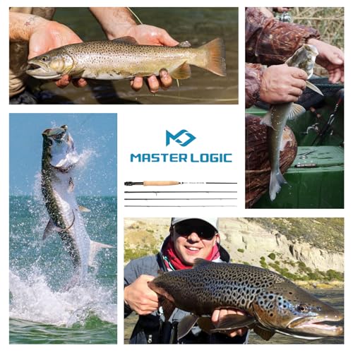 MASTER LOGIC Fly Fishing Combo Starter Kit, 7ft