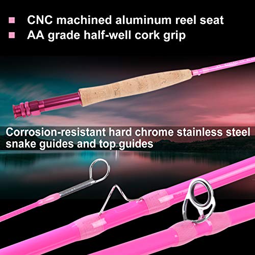 Maxcatch Pink Fly Fishing Rod: Women's 2/5 Weight