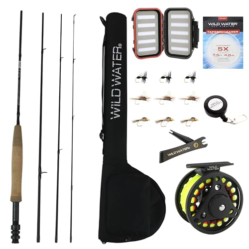 Wild Water Fly Fishing Combo Starter Kit, 3-4 Weight