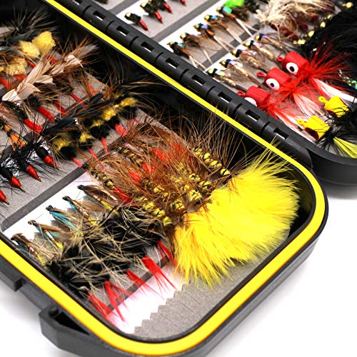 100-Piece Fly Fishing Flies Assortment for Trout Steelhead
