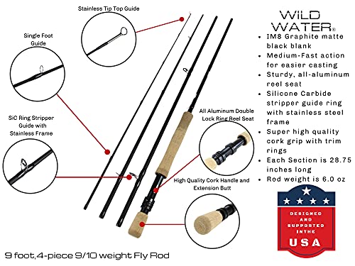 Wild Water Fly Fishing Combo Starter Kit with Accessories