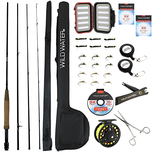 Fly fishing rod and reel combo starter pack