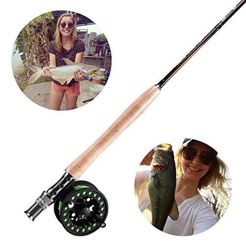 PLUSINNO Fly Fishing Combo: Lightweight 9’ Graphite Pole