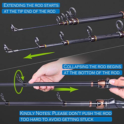 Bronze Warrior Telescopic Fishing Rod and Reel Combo