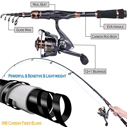 Bronze Warrior Telescopic Fishing Rod and Reel Combo