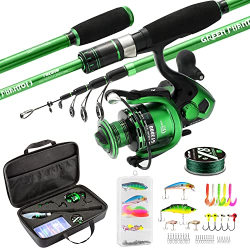 Ghosthorn Portable Telescoping Fishing Rod and Reel Combo