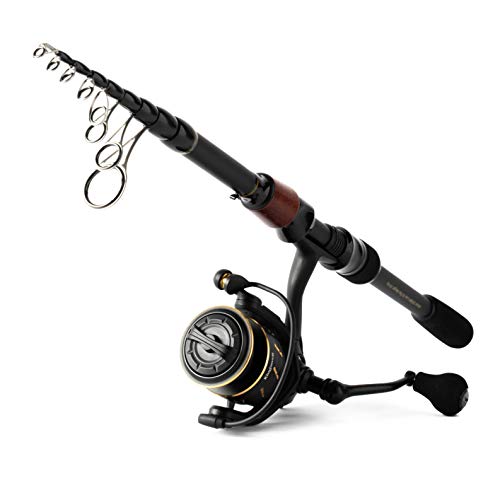 KINGSWELL Telescopic Fishing Rod Reel Combo, Graphite Pole