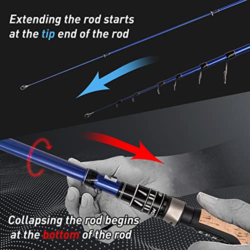 Portable Telescopic Fishing Rods with Solid Carbon Tip