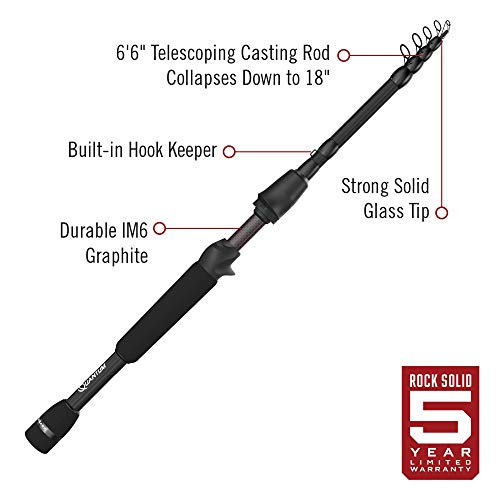 Quantum Embark Telescopic Casting Rod, IM6 Graphite, Black