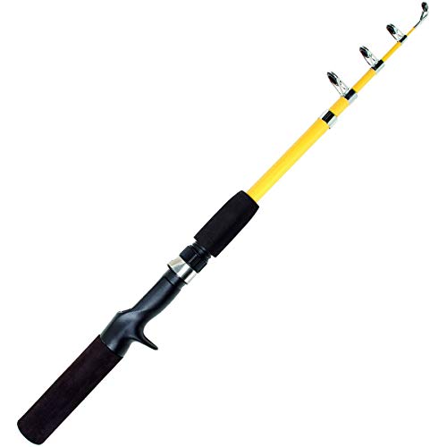 Eagle Claw Pack-IT Telescopic Spincast Rod, Yellow, 5.5ft