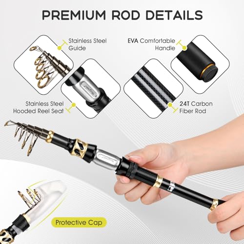 Telescopic Fishing Rod and Reel Combo Set with Full Kit