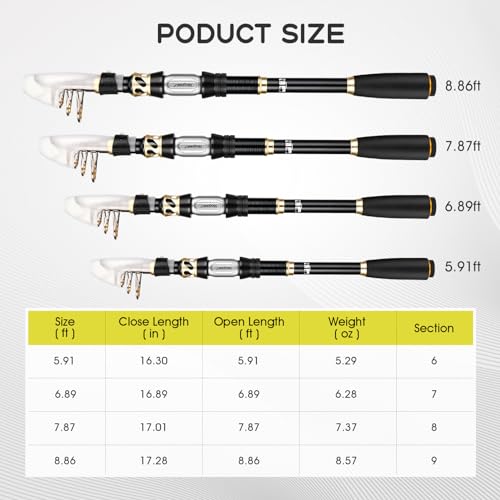 Telescopic Fishing Rod and Reel Combo Set with Full Kit
