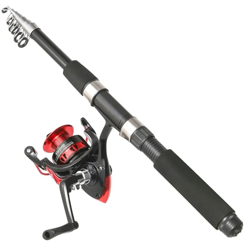 6.9ft Telescopic Fishing Rods Set with Spinning Reel