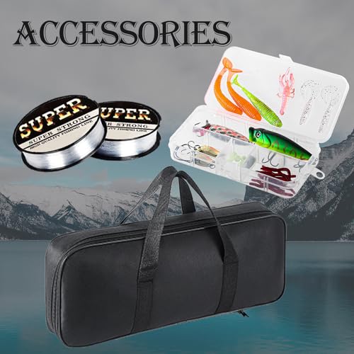 6.9ft Telescopic Fishing Rods Set with Spinning Reel