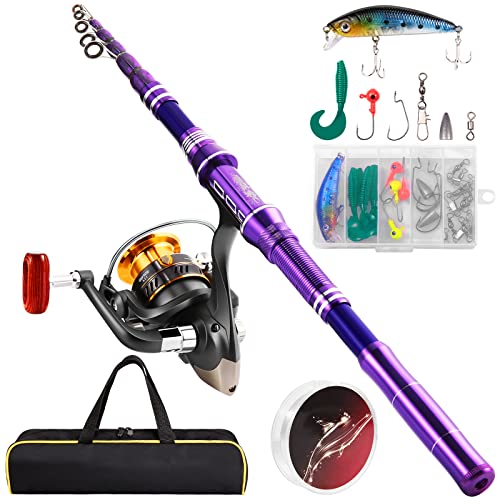 Telescopic Fishing Rod Kit with Spinning Reel and Gear