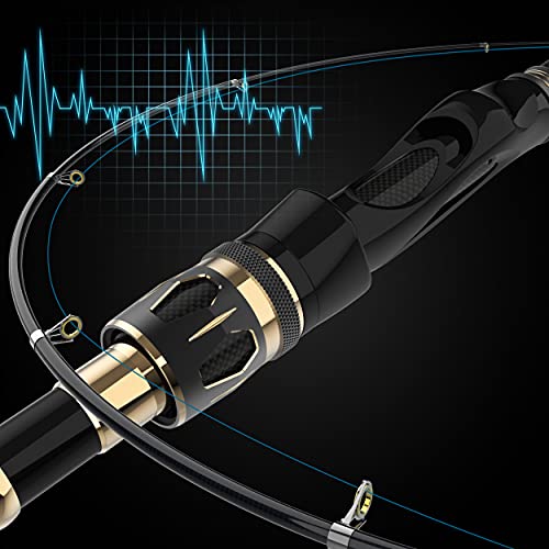 PLUSINNO Telescopic Fishing Rod Reel Combo, Carbon Fiber
