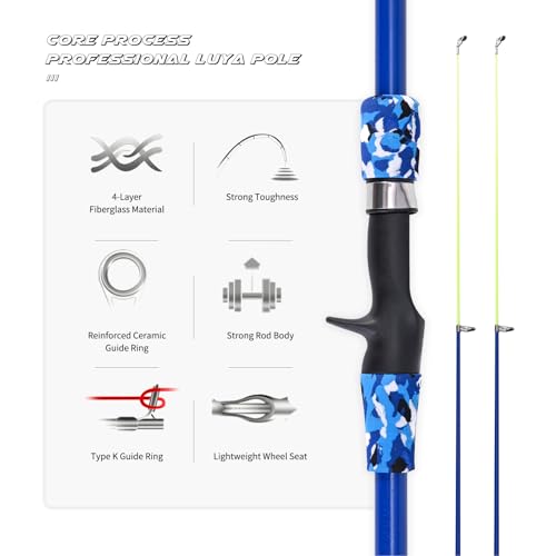 Kids Telescopic Fishing Rod Set - 2Pack, Reel, Net