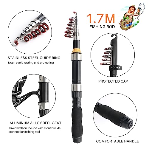 Youth Fishing Kit with Telescopic Rod and Reel
