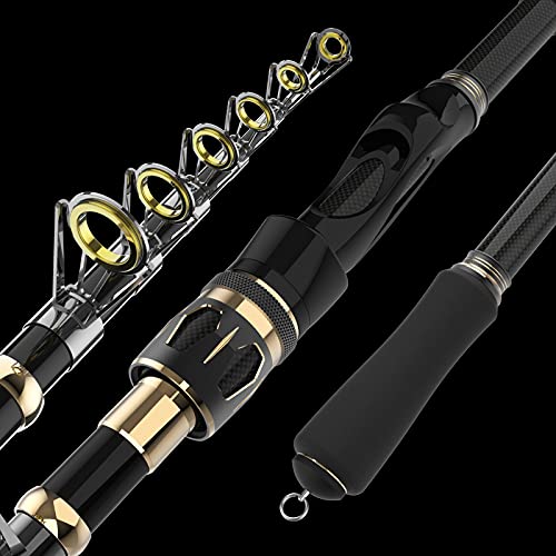 PLUSINNO Telescopic Fishing Rod Reel Combo, Carbon Fiber