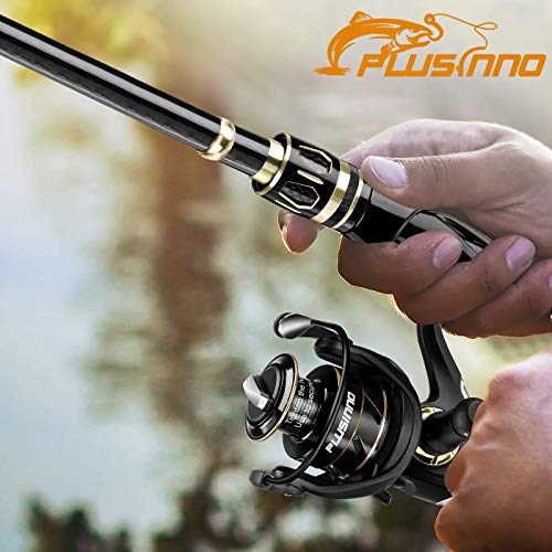 PLUSINNO Telescopic Fishing Rod Reel Combo, Carbon Fiber