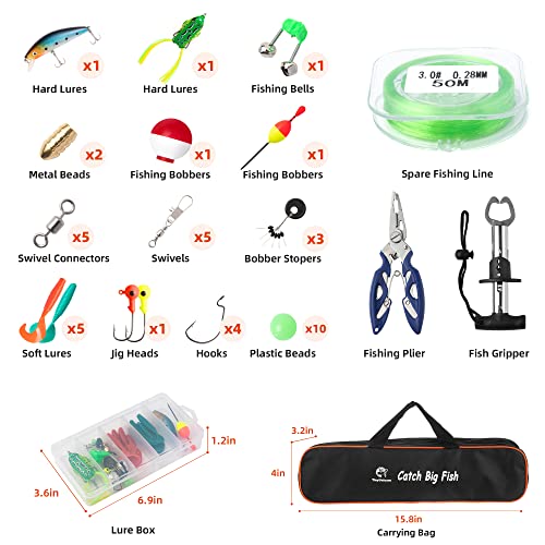 Portable Kids Telescopic Fishing Pole and Reel Combo Kit