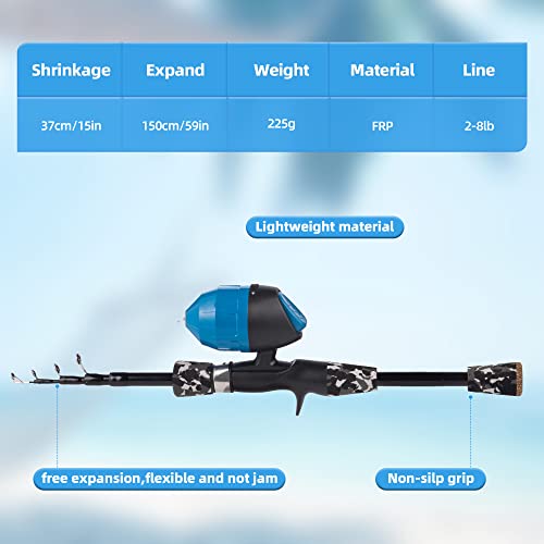 Portable Kids Telescopic Fishing Pole and Reel Combo Kit