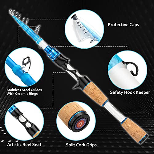 EOW XPEDITE MAX Telescopic Casting/Spinning Fishing Rods, Carbon Tip