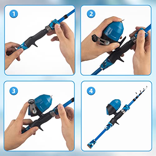 Portable Kids Telescopic Fishing Pole and Reel Combo Kit