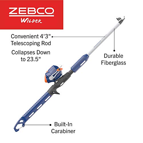 Kids Zebco Wilder Spincast Reel Combo with Telescopic Rod