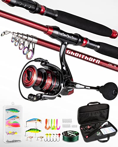 Ghosthorn Telescopic Fishing Rod and Reel Combo, Portable