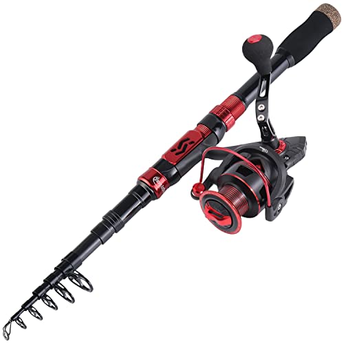 Portable Telescopic Fishing Rod Reel Combo - Red