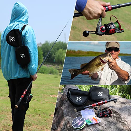 Portable Telescopic Fishing Rod Reel Combo - Red