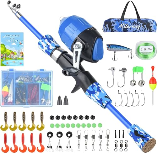 Milerong Kids Portable Telescopic Fishing Rod and Reel